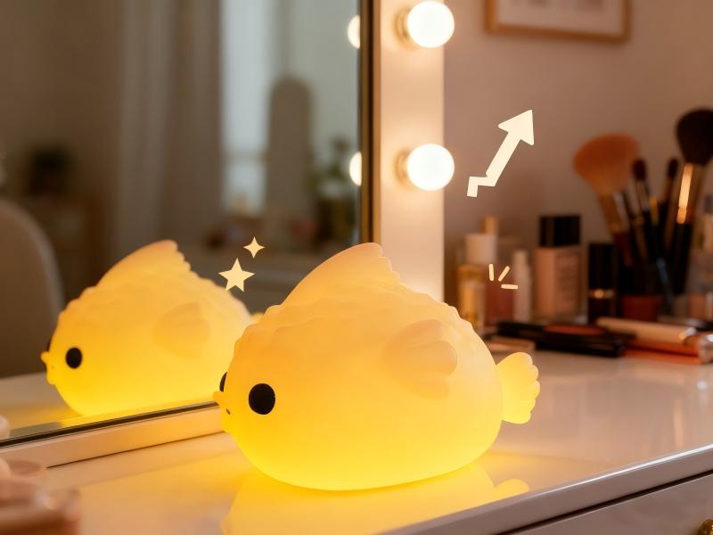 Silicone pufferfish lamp